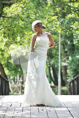 Image of beautiful bride outdoor