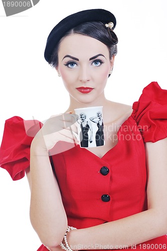 Image of beautiful young woman isolated on white