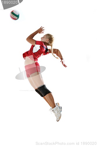 Image of gir playing volleyball