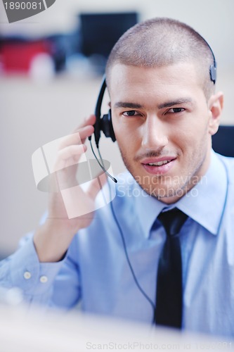 Image of businessman with a headset