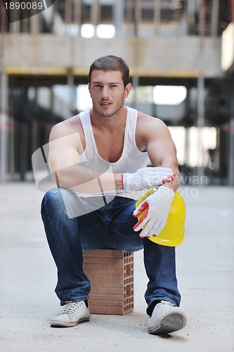 Image of hard worker on construction site