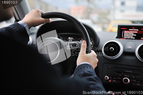 Image of man using car navigation