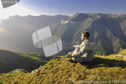 Image of fresh sunrise at mountain 