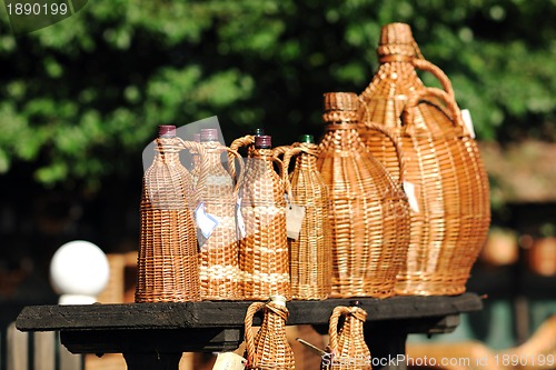 Image of cane furninture and dishes