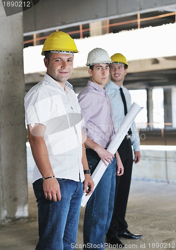 Image of Team of architects on construciton site