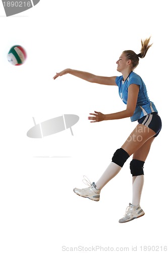 Image of gir playing volleyball