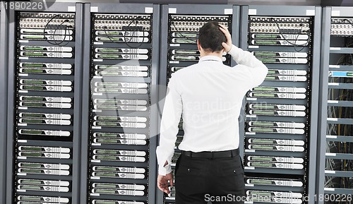 Image of system fail situation in network server room