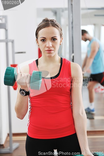 Image of woman fitness workout with weights