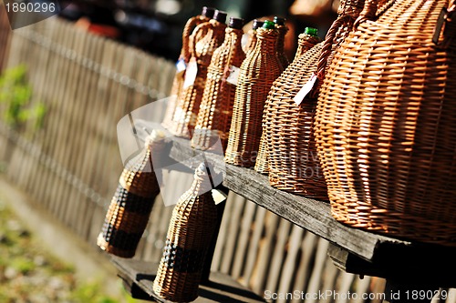 Image of cane furninture and dishes