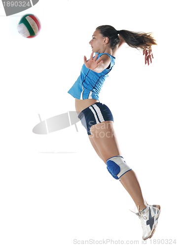 Image of gir playing volleyball