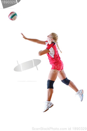 Image of gir playing volleyball