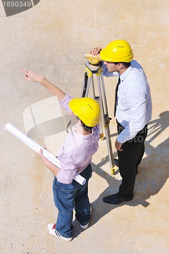 Image of Team of architects on construciton site