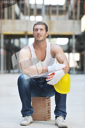 Image of hard worker on construction site