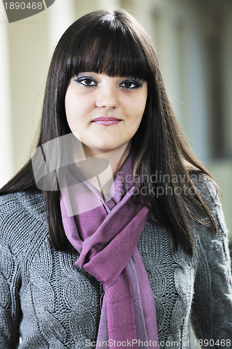Image of student girl portrait at university campus 