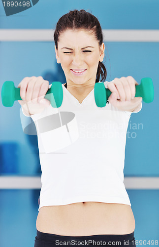 Image of woman fitness workout with weights