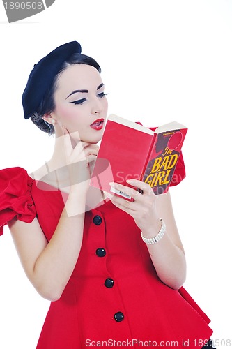 Image of beautiful young woman read book