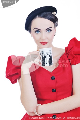 Image of beautiful young woman isolated on white