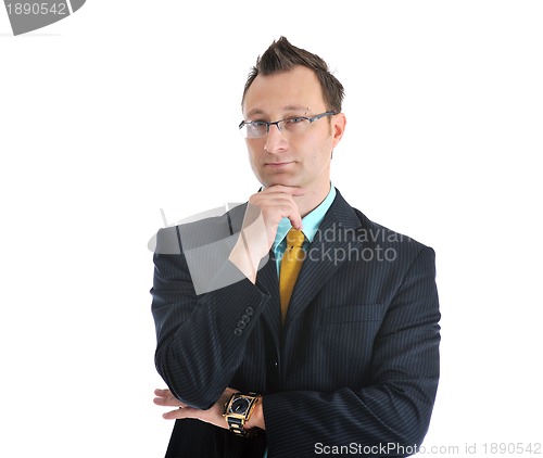 Image of one young businessman isolated