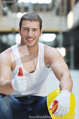 Image of hard worker on construction site