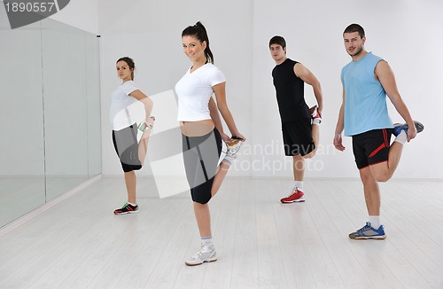 Image of young people group in fitness club