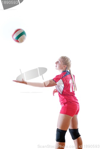 Image of gir playing volleyball