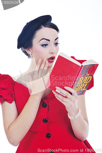 Image of beautiful young woman read book