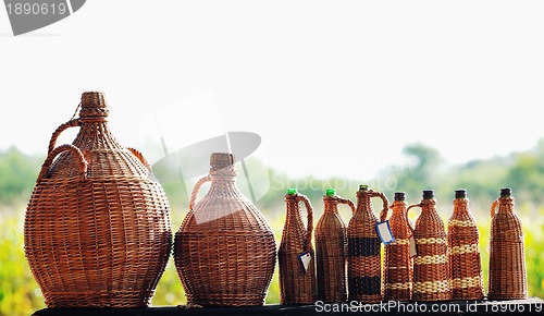 Image of cane furninture and dishes