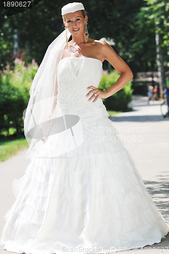 Image of beautiful bride outdoor