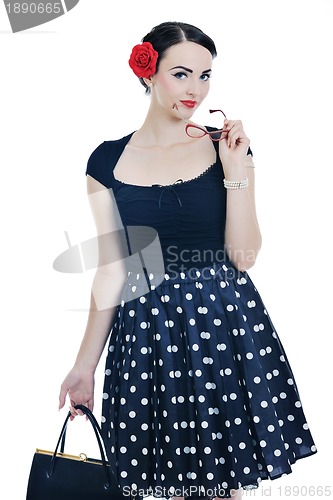 Image of beautiful young woman isolated on white