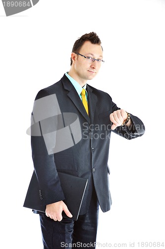 Image of one young businessman isolated