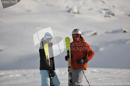 Image of  skiing on on now at winter season