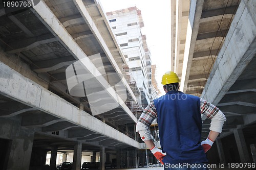 Image of hard worker on construction site