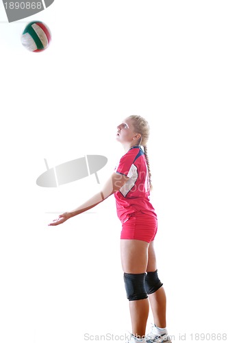 Image of gir playing volleyball