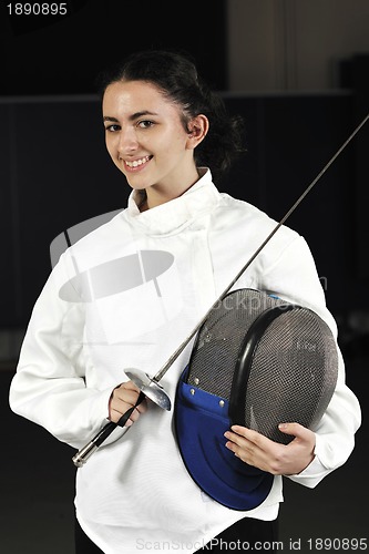 Image of sword sport athlete portrait at training