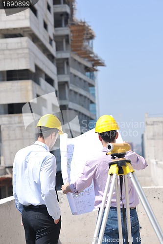 Image of Team of architects on construciton site