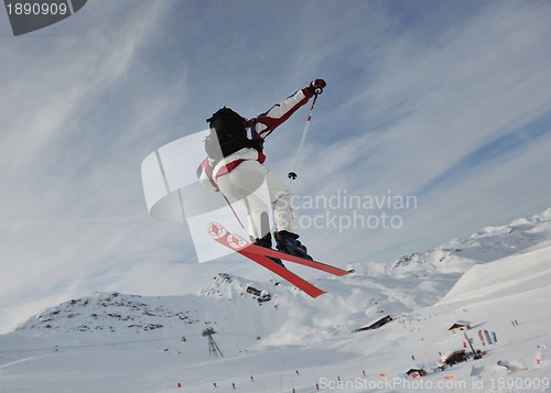 Image of extreme freestyle ski jump