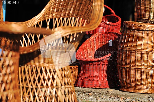 Image of cane furninture and dishes