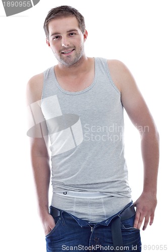 Image of healthy fit young man islated on white background