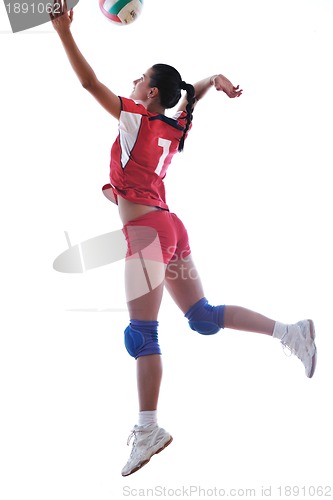 Image of gir playing volleyball
