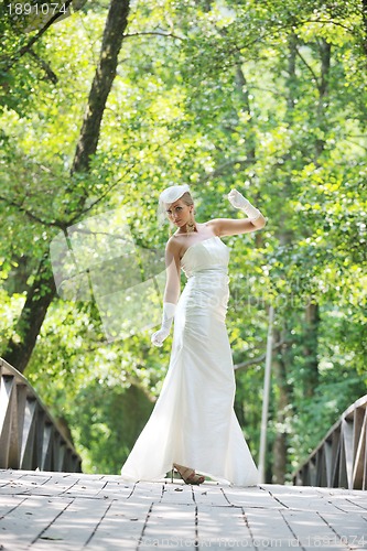 Image of beautiful bride outdoor