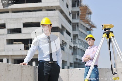 Image of Team of architects on construciton site