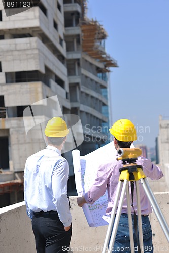 Image of Team of architects on construciton site