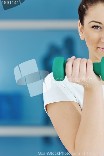 Image of woman fitness workout with weights