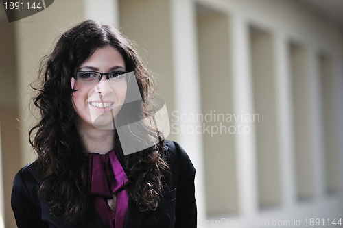 Image of student girl portrait at university campus 