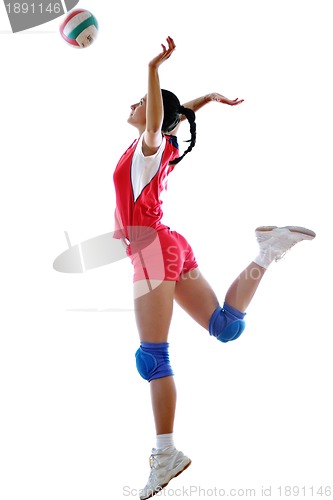 Image of gir playing volleyball