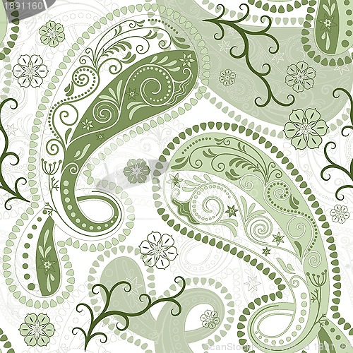 Image of Green-white seamless pattern