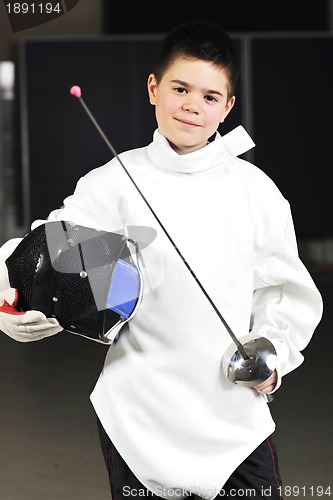 Image of sword sport athlete portrait at training