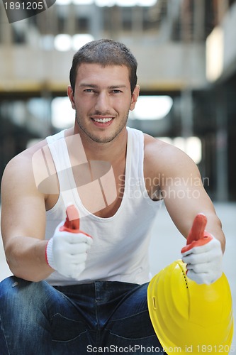 Image of hard worker on construction site