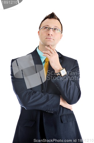 Image of one young businessman isolated