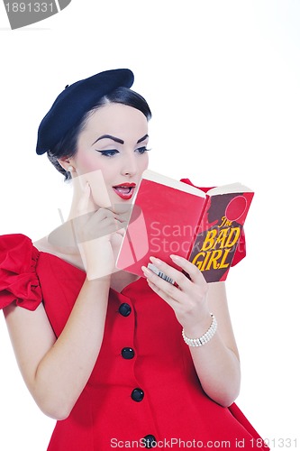 Image of beautiful young woman read book